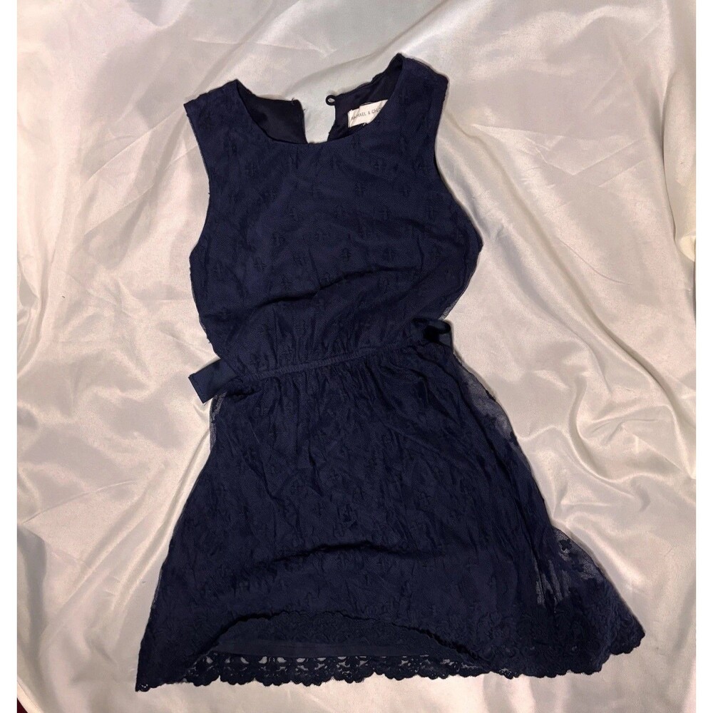 Rachael & Chloe Blue Ruffles Sleeveless Lined Dress Kids 12
